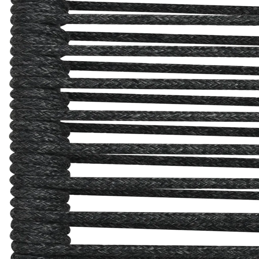 5 pcs garden dining set Black Cotton rope and steel - 6