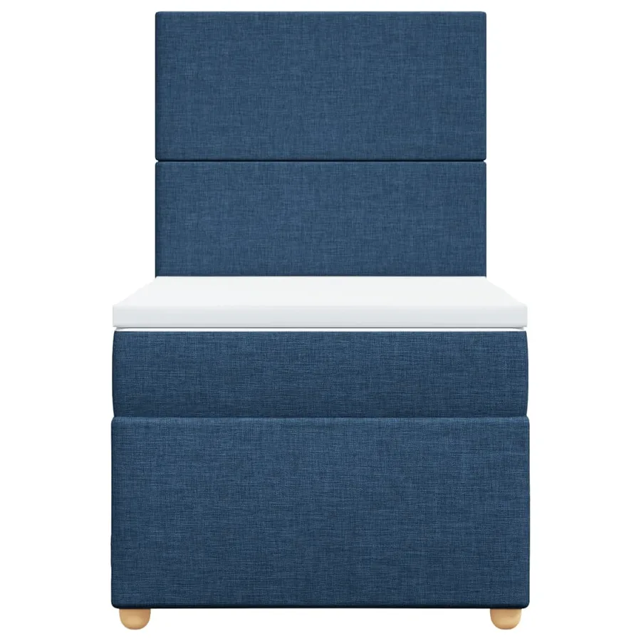 Sommier à lattes de lit avec matelas Bleu 100x200 cm Tissu - 4