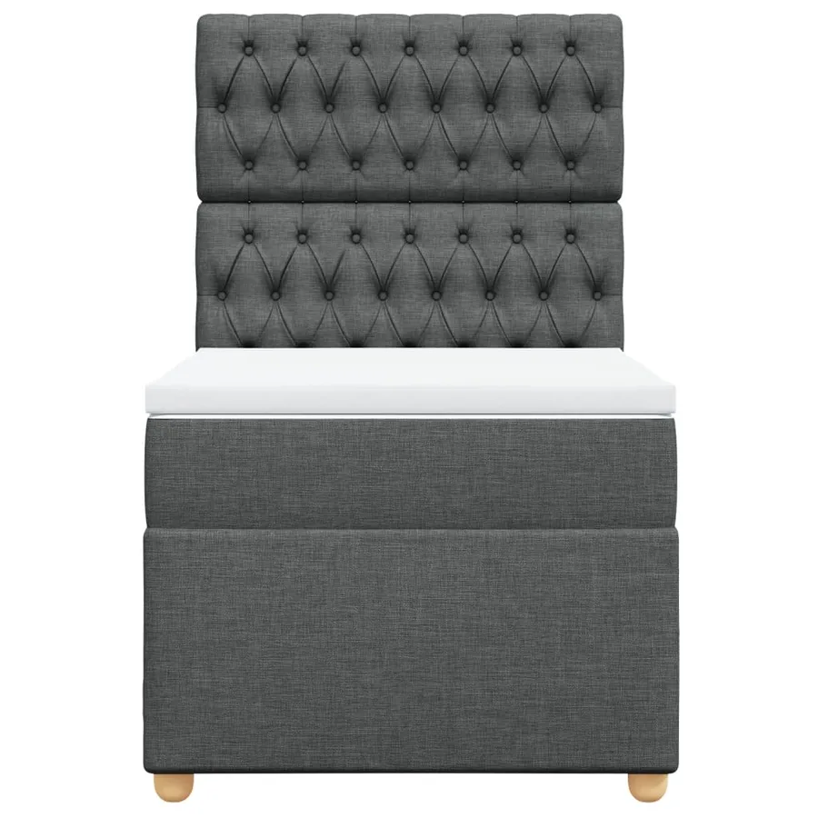 Sommier à lattes de lit avec matelas Gris foncé 100x200cm Tissu - 6