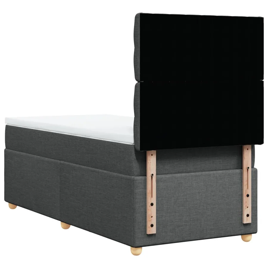 Sommier à lattes de lit avec matelas Gris foncé 100x200cm Tissu - 8