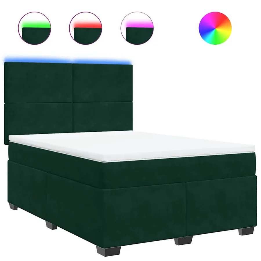 Sommier à lattes de lit et matelas Vert foncé 160x200cm Velours - 2