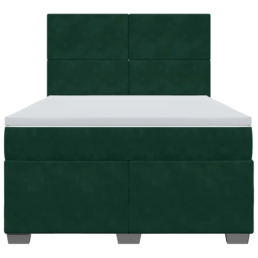 Sommier à lattes de lit et matelas Vert foncé 160x200cm Velours - 6