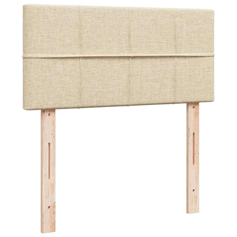 Sommier à lattes de lit avec matelas Crème 100x200 cm Tissu - 10