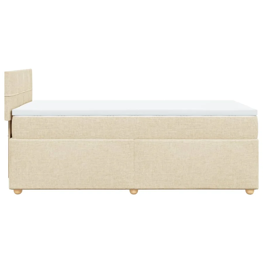 Sommier à lattes de lit avec matelas Crème 100x200 cm Tissu - 5