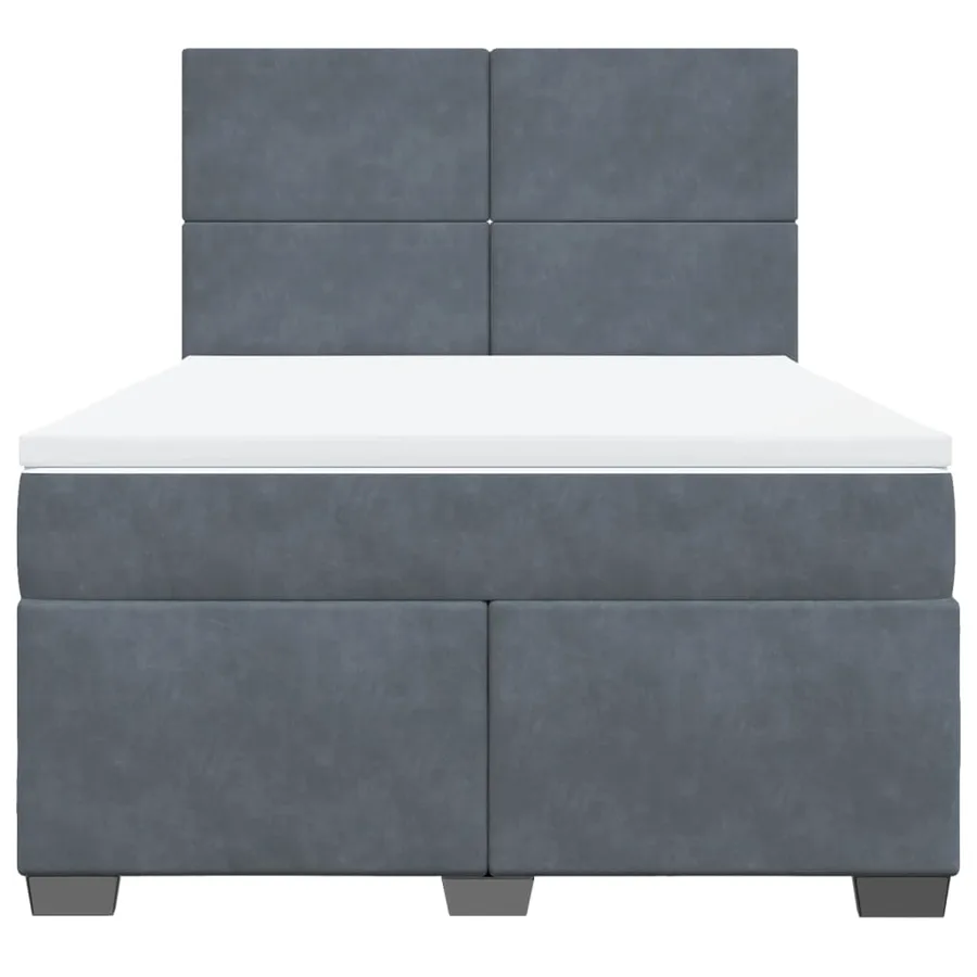 Sommier à lattes de lit et matelas Gris foncé 160x200cm Velours - 4