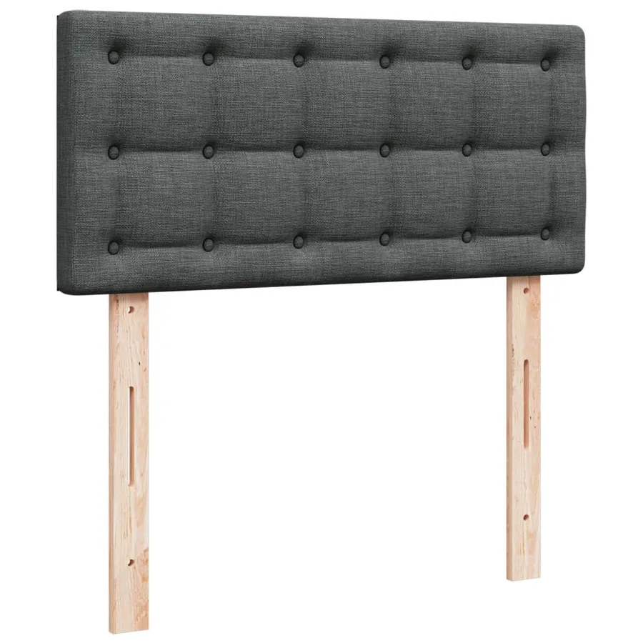 Sommier à lattes de lit avec matelas Gris foncé 100x200cm Tissu - 10