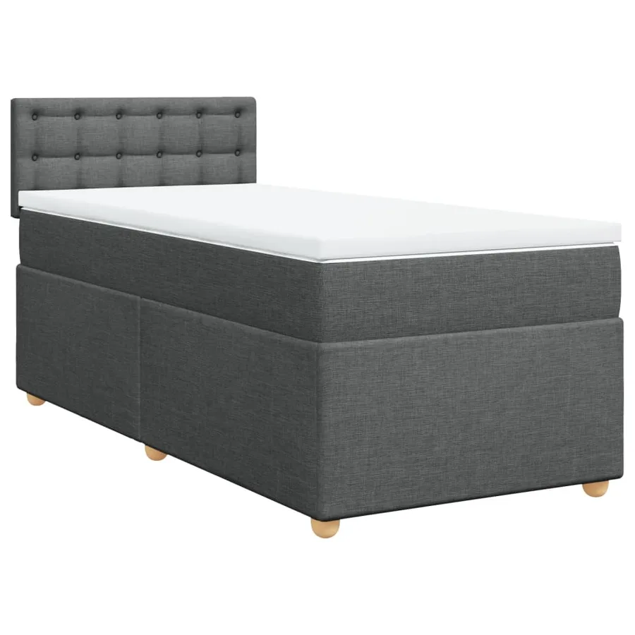 Sommier à lattes de lit avec matelas Gris foncé 100x200cm Tissu - 2