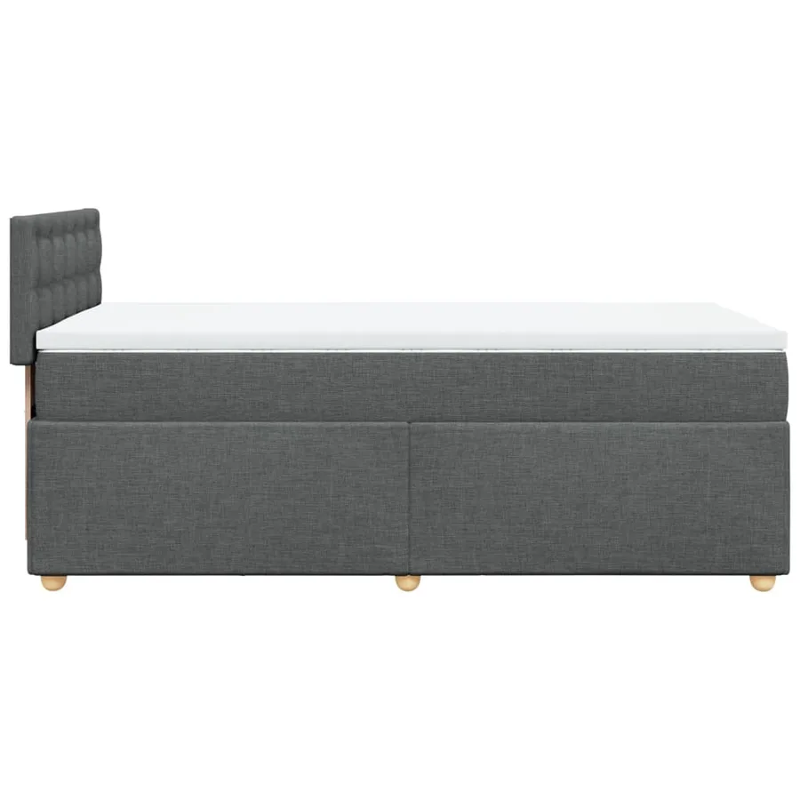 Sommier à lattes de lit avec matelas Gris foncé 100x200cm Tissu - 5