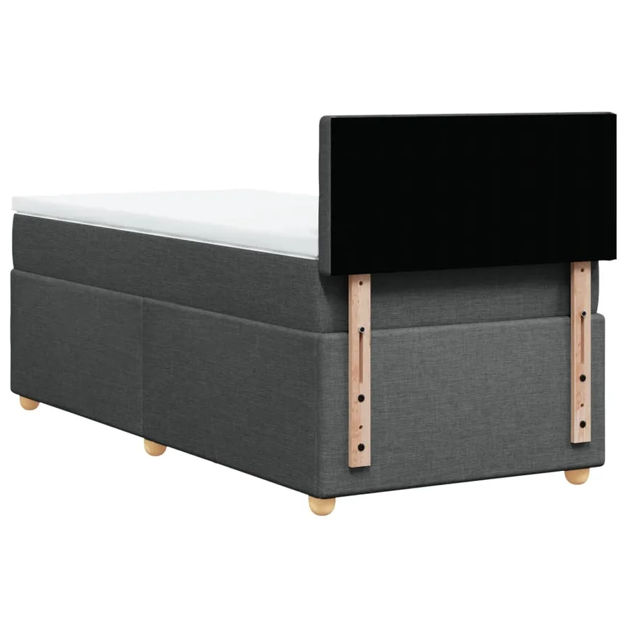 Sommier à lattes de lit avec matelas Gris foncé 100x200cm Tissu - 6