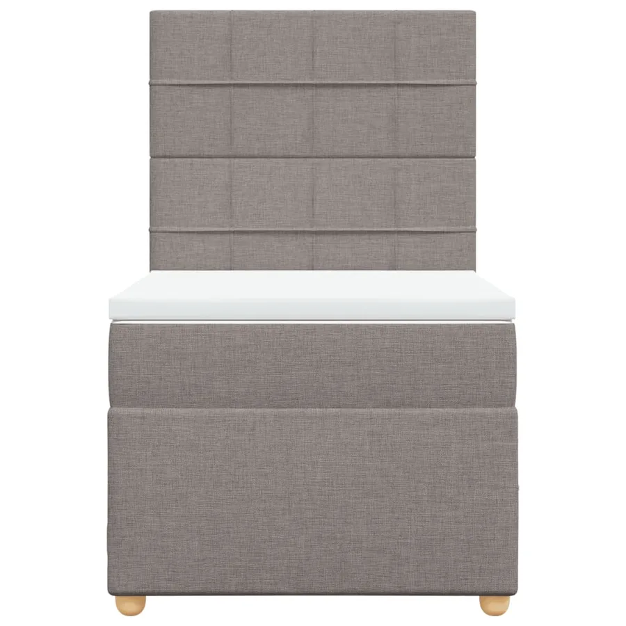 Sommier à lattes de lit avec matelas Taupe 90x200 cm Tissu - 4