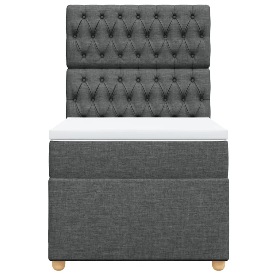 Sommier à lattes de lit avec matelas Gris foncé 90x200 cm Tissu - 4