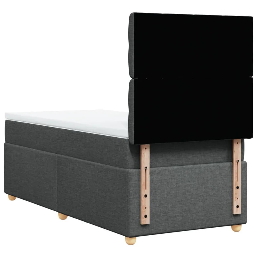 Sommier à lattes de lit avec matelas Gris foncé 90x200 cm Tissu - 6
