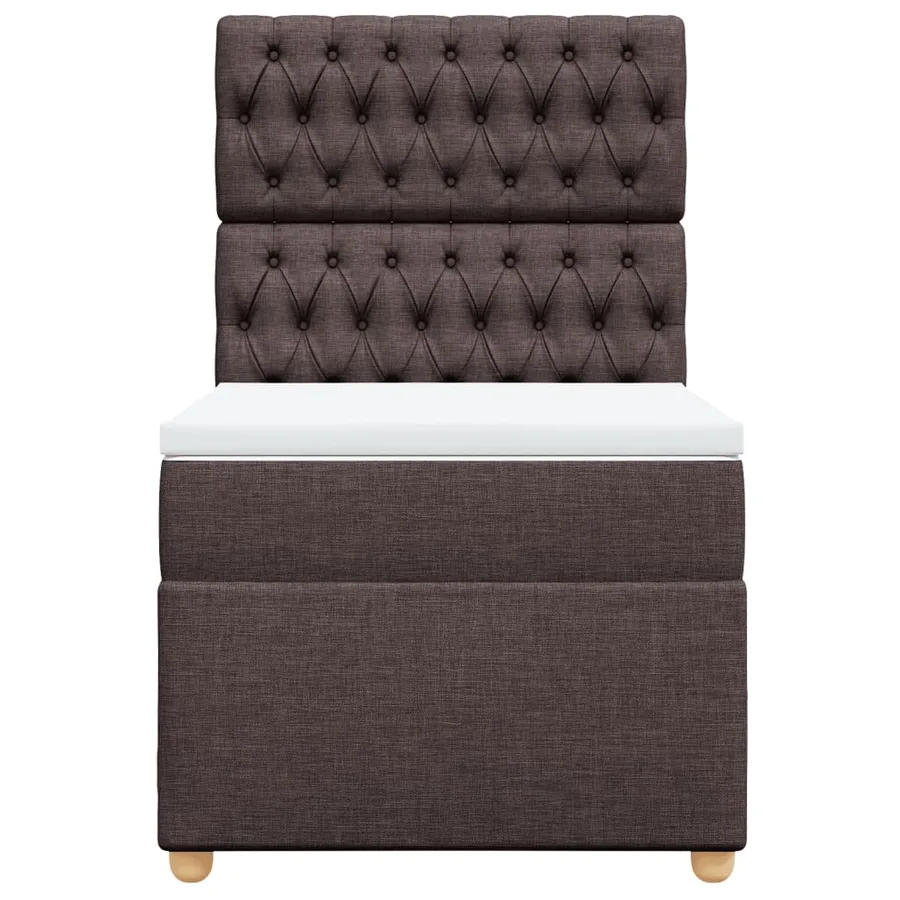 Sommier à lattes de lit avec matelas Marron foncé 90x200 cm - 4