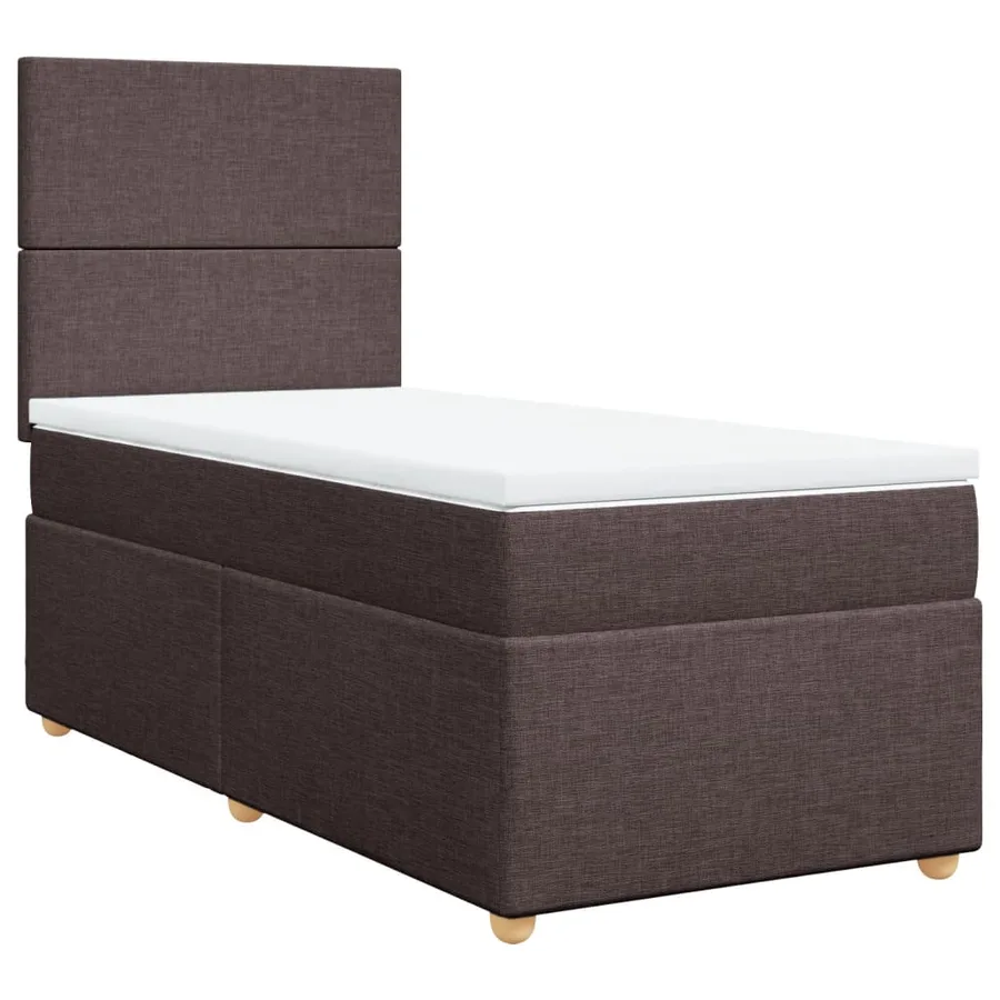 Sommier à lattes de lit avec matelas Marron foncé 90x200 cm - 2