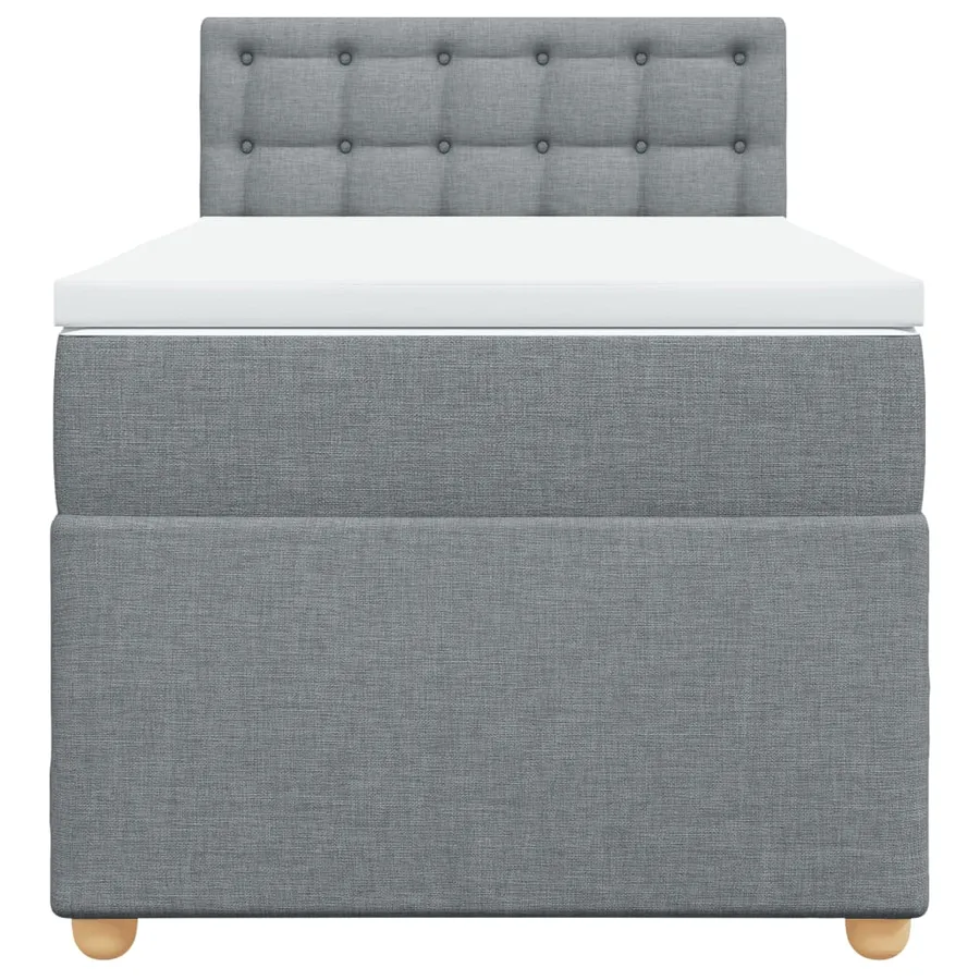 Sommier à lattes de lit avec matelas Gris clair 90x200 cm Tissu - 4