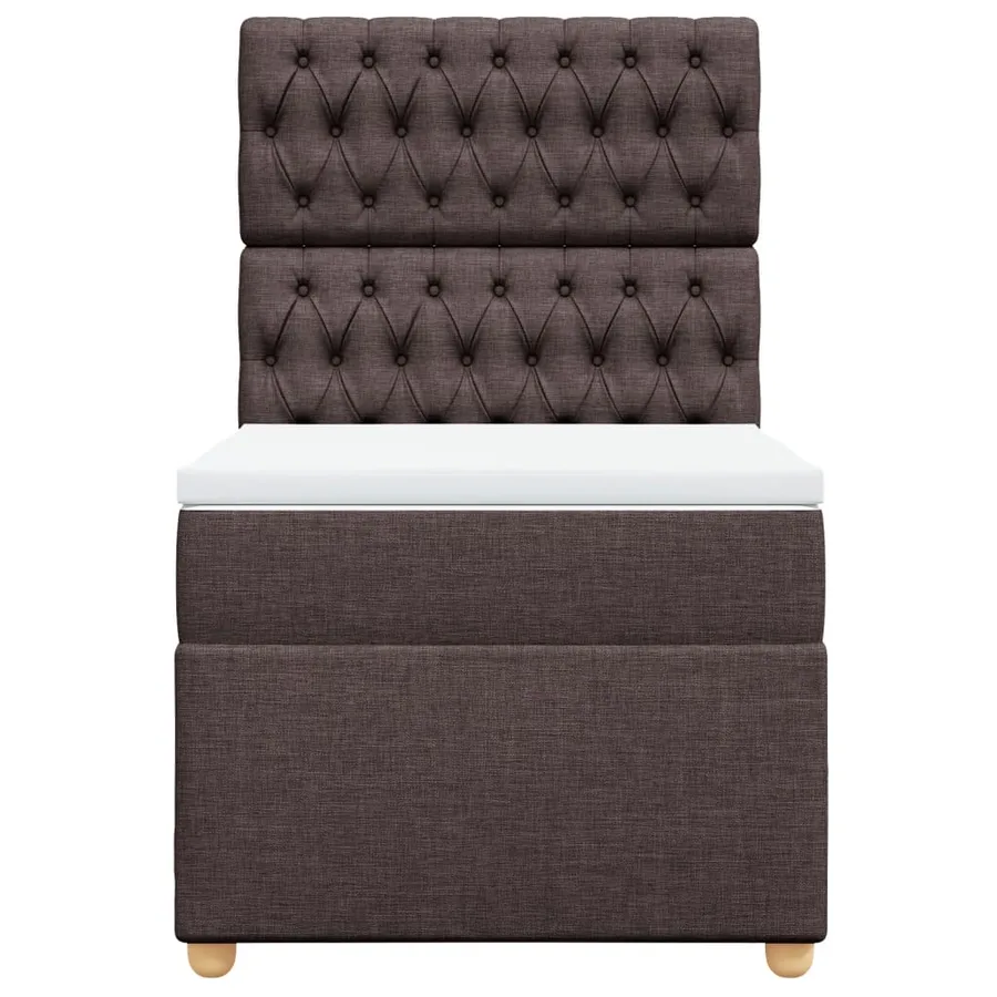 Sommier à lattes de lit avec matelas Marron foncé 90x200 cm - 6
