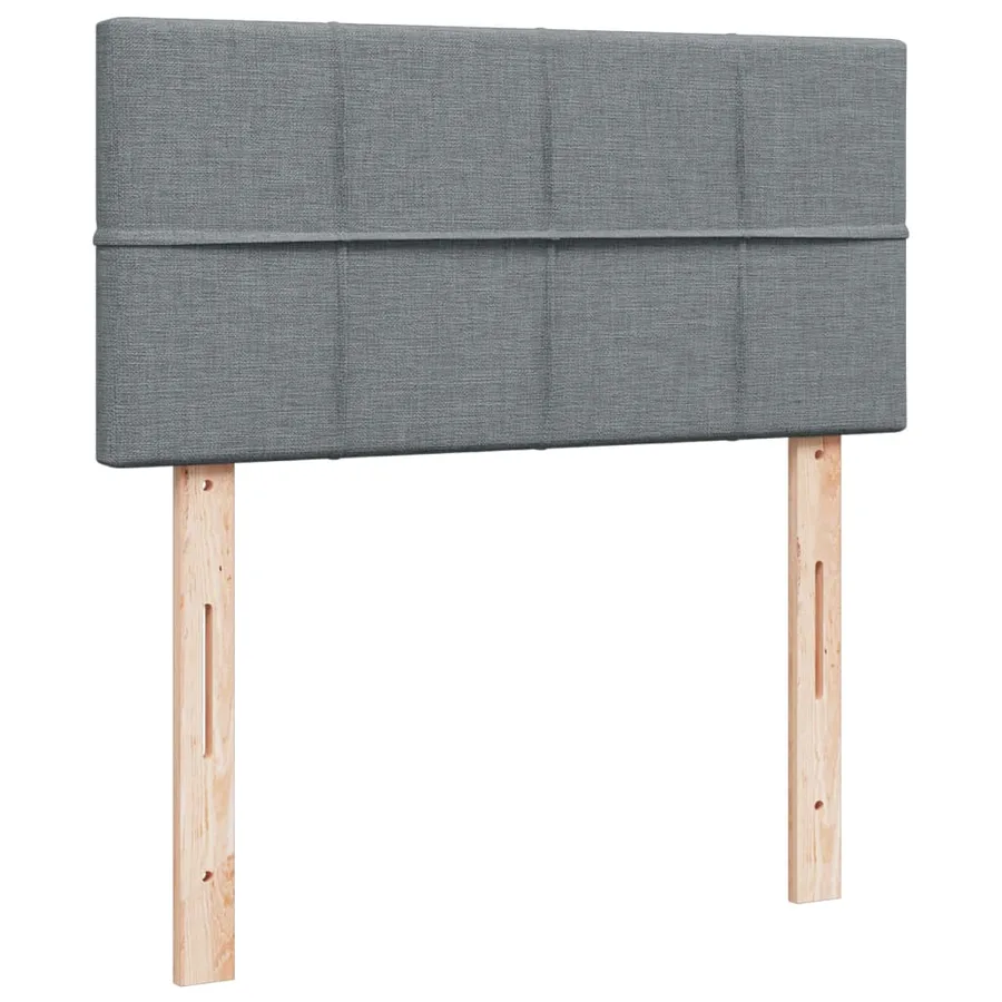 Sommier à lattes de lit avec matelas Gris clair 90x200 cm Tissu - 10