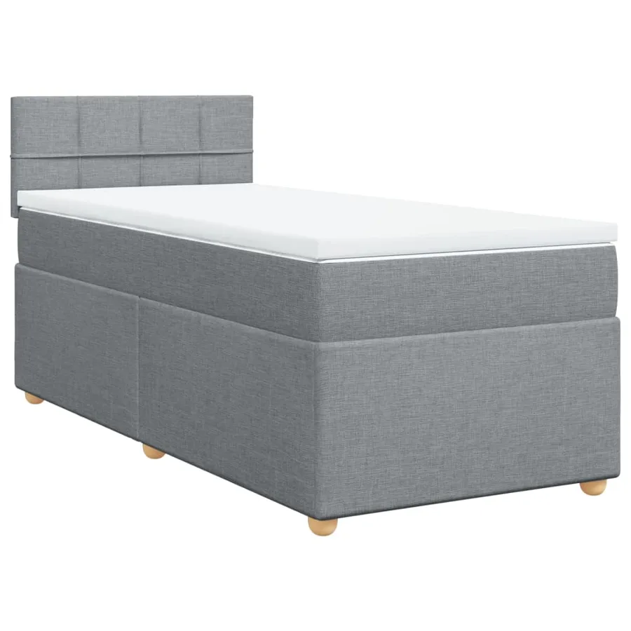 Sommier à lattes de lit avec matelas Gris clair 90x200 cm Tissu - 2