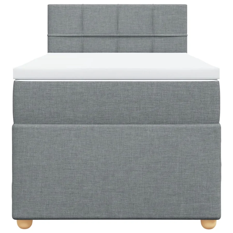 Sommier à lattes de lit avec matelas Gris clair 90x200 cm Tissu - 4