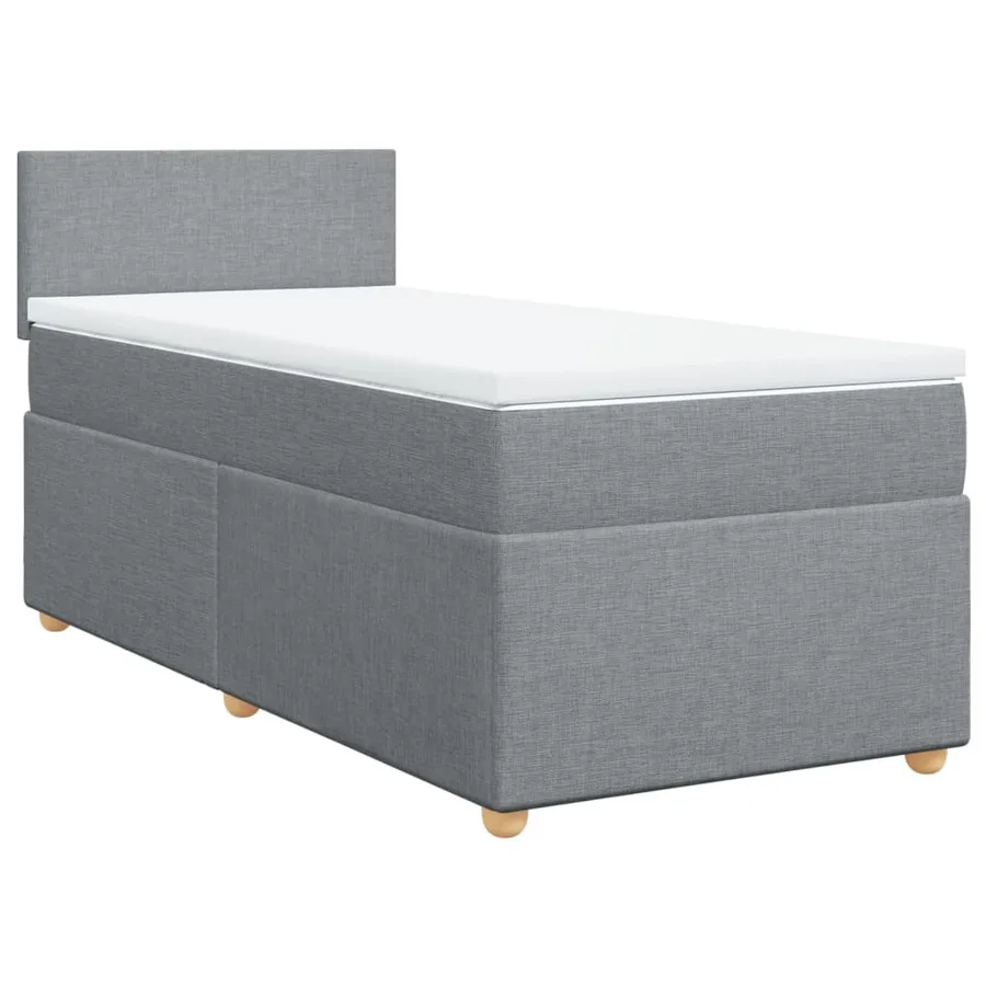 Sommier à lattes de lit avec matelas Gris clair 90x200 cm Tissu - 2