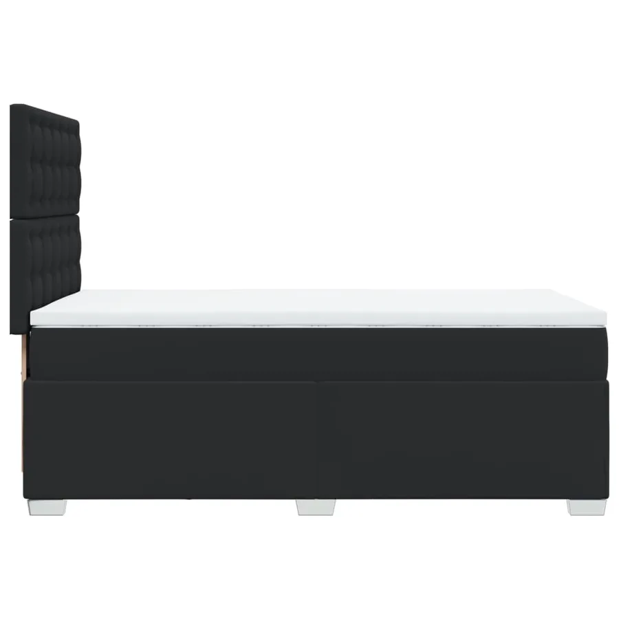 Sommier à lattes de lit avec matelas Noir 90x200 cm Similicuir - 11
