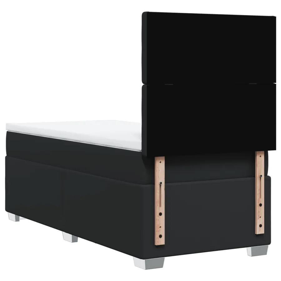 Sommier à lattes de lit avec matelas Noir 90x200 cm Similicuir - 12