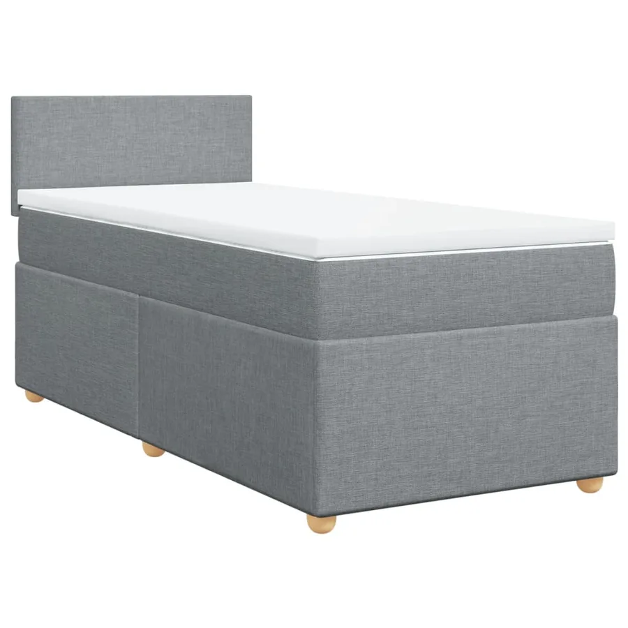 Sommier à lattes de lit avec matelas Gris clair 90x200 cm Tissu - 3