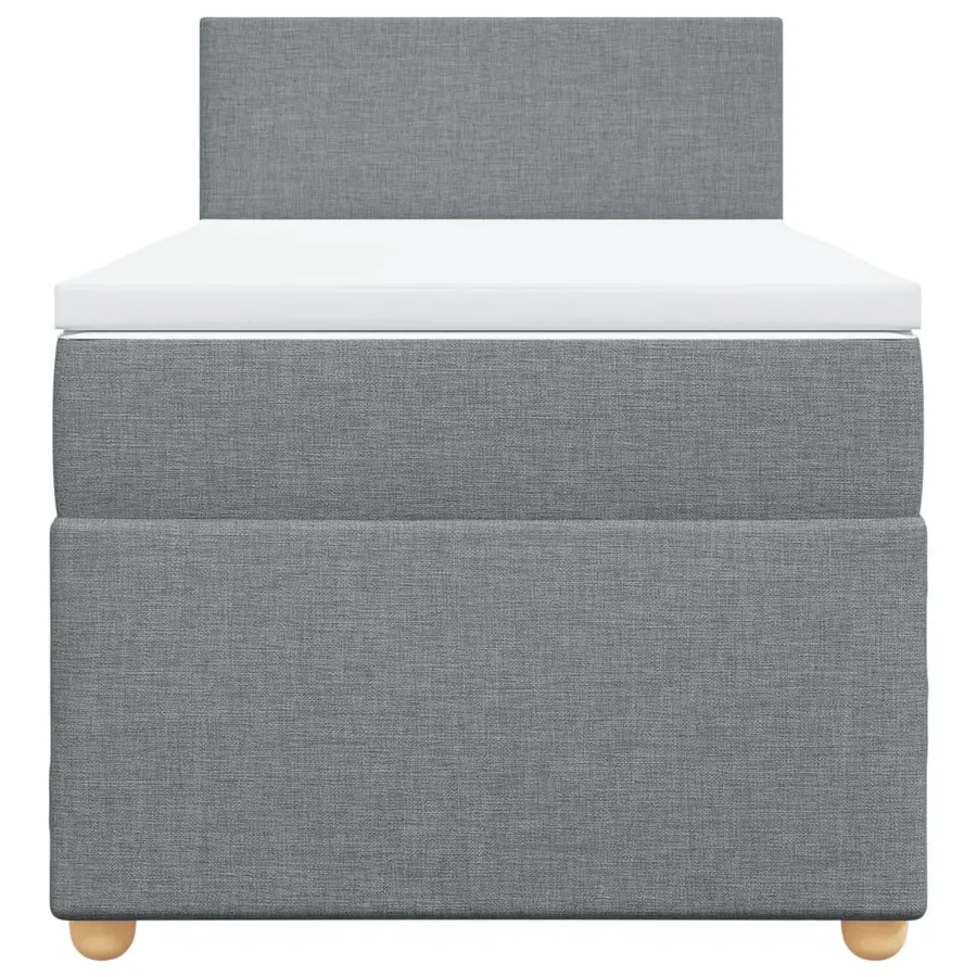 Sommier à lattes de lit avec matelas Gris clair 90x200 cm Tissu - 6