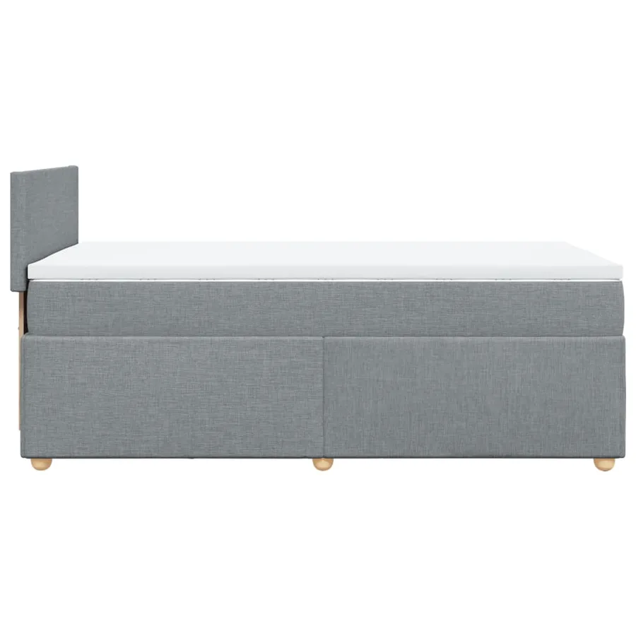 Sommier à lattes de lit avec matelas Gris clair 90x200 cm Tissu - 7