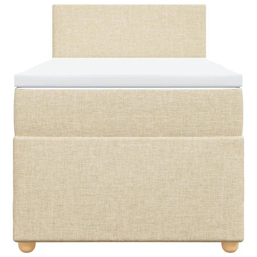 Sommier à lattes de lit avec matelas Crème 90x200 cm Tissu - 6