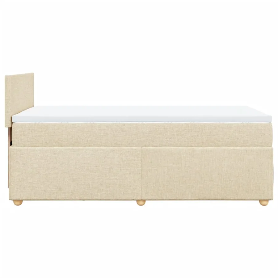 Sommier à lattes de lit avec matelas Crème 90x200 cm Tissu - 7