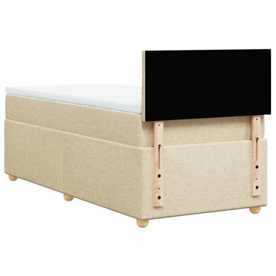 Sommier à lattes de lit avec matelas Crème 90x200 cm Tissu - 8