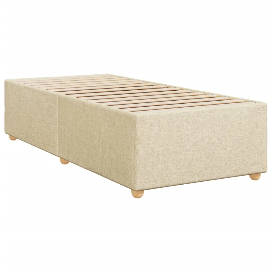 Sommier à lattes de lit avec matelas Crème 90x200 cm Tissu - 9
