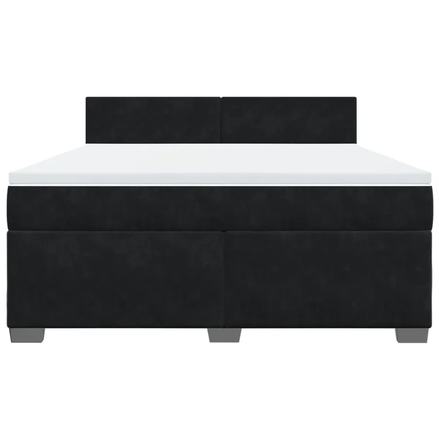 Sommier à lattes de lit avec matelas Noir 180x200 cm Velours - 6