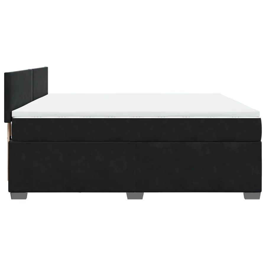 Sommier à lattes de lit avec matelas Noir 180x200 cm Velours - 7