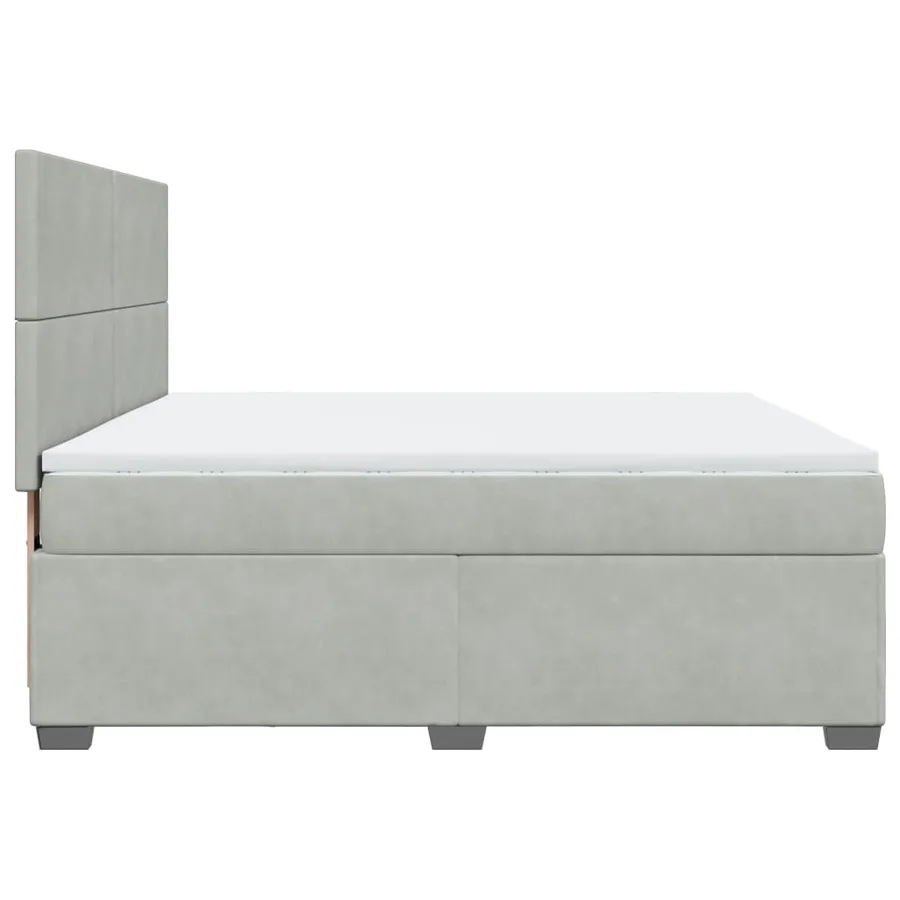 Sommier à lattes de lit et matelas Gris clair 180x200cm Velours - 11