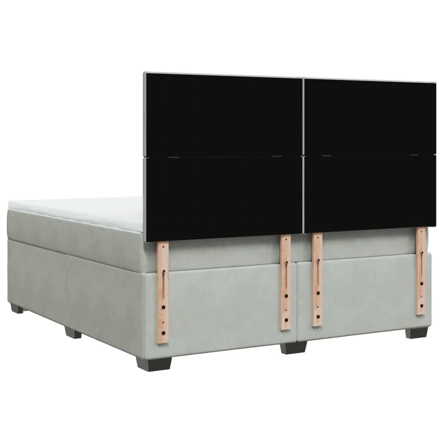 Sommier à lattes de lit et matelas Gris clair 180x200cm Velours - 12