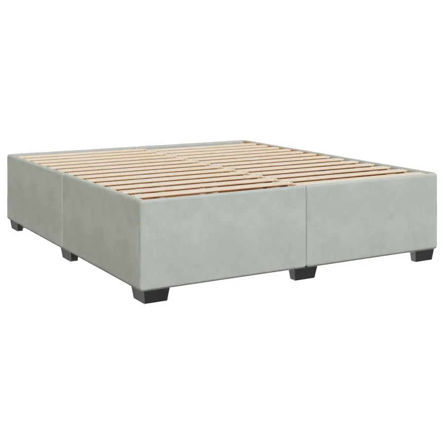 Sommier à lattes de lit et matelas Gris clair 180x200cm Velours - 8