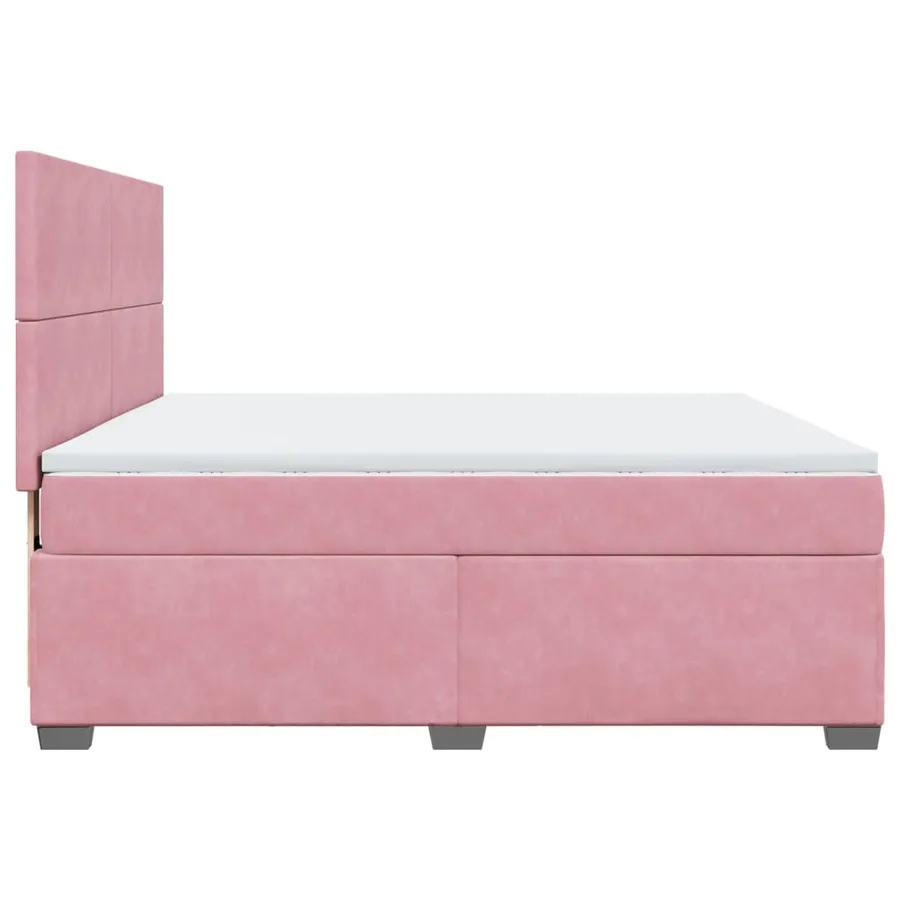 Sommier à lattes de lit avec matelas Rose 180x200 cm Velours - 9