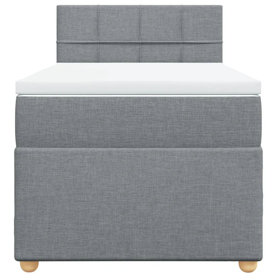 Sommier à lattes de lit et matelas Gris clair 90x190 cm Tissu - 4