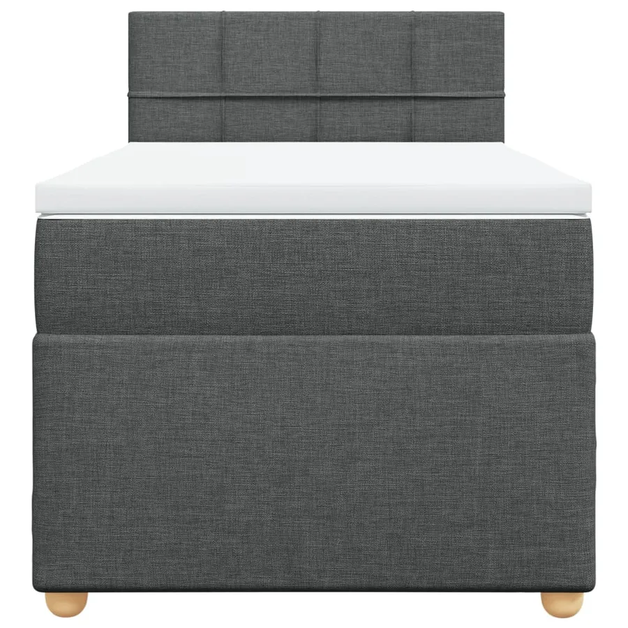 Sommier à lattes de lit avec matelas gris foncé 90x190 cm simple tissu - 4