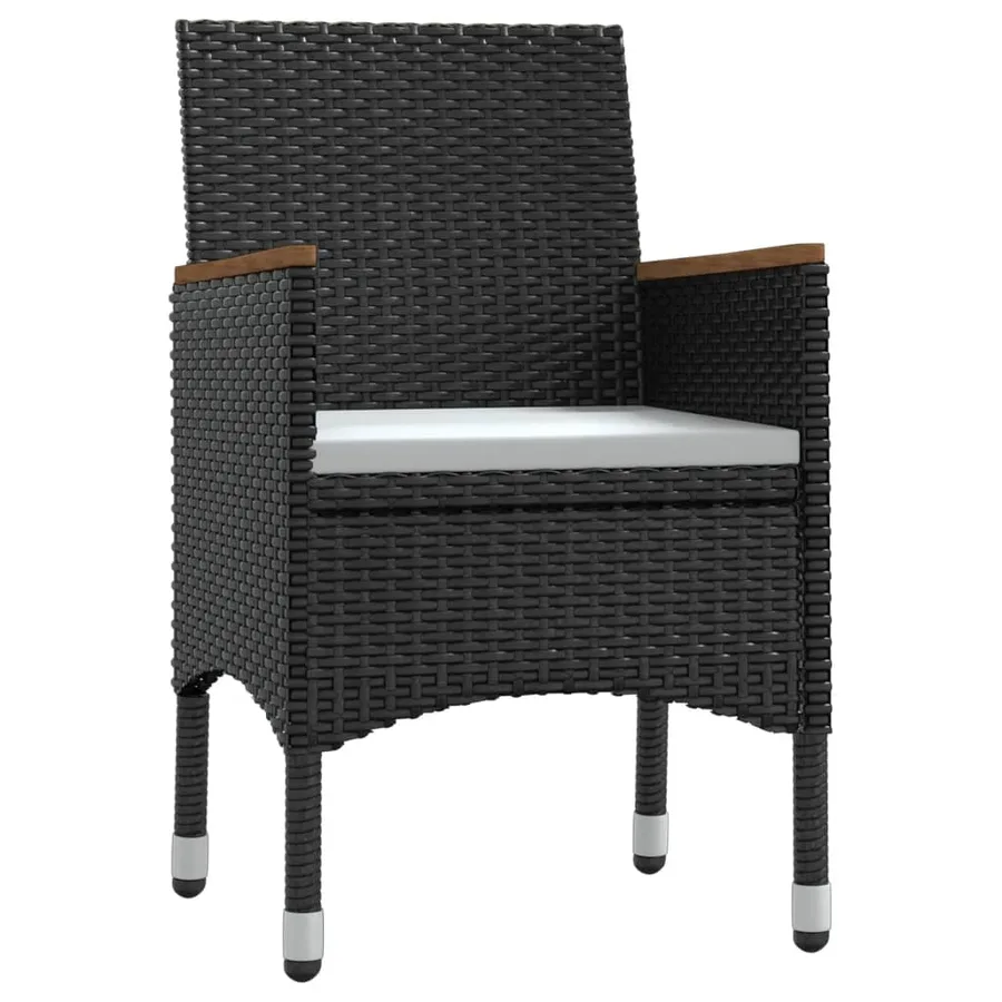 Ensemble à manger de jardin avec coussins 9 pcs noir - 3