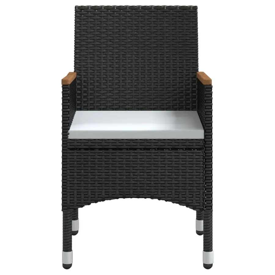 Ensemble à manger de jardin avec coussins 9 pcs noir - 4