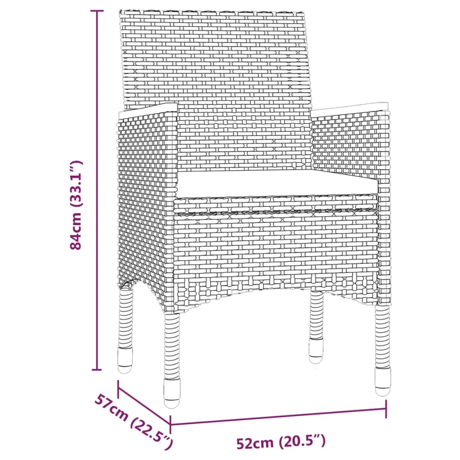 Ensemble à manger de jardin avec coussins 9 pcs noir - 7