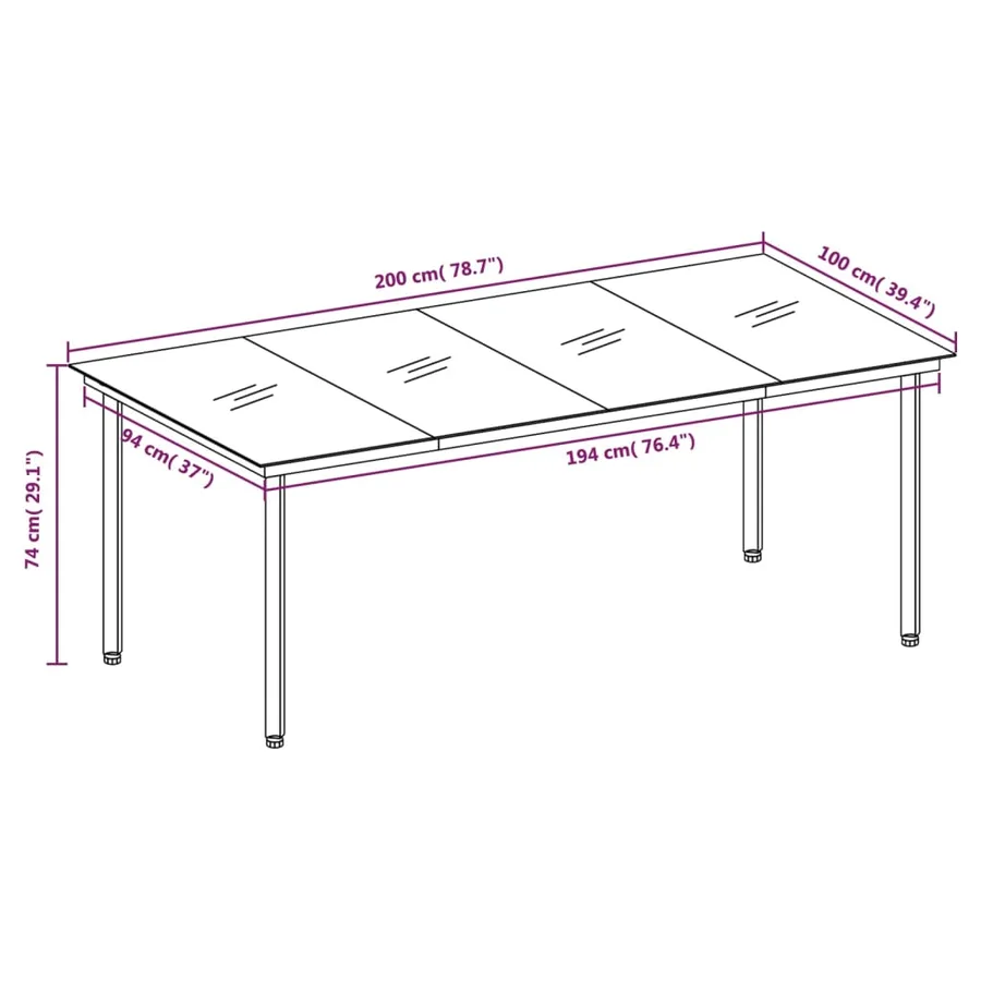 Ensemble à manger de jardin avec coussins 9 pcs noir - 8