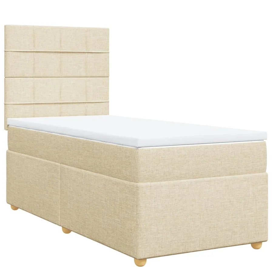 Sommier à lattes de lit avec matelas Crème 80x200 cm Tissu - 2