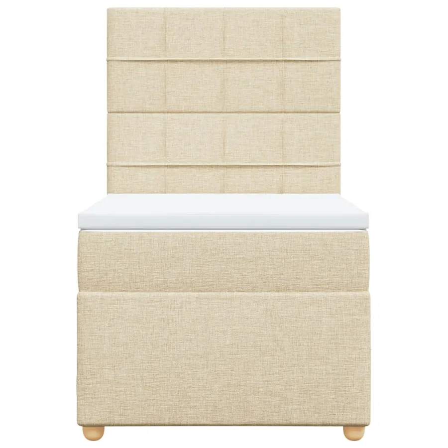 Sommier à lattes de lit avec matelas Crème 80x200 cm Tissu - 4