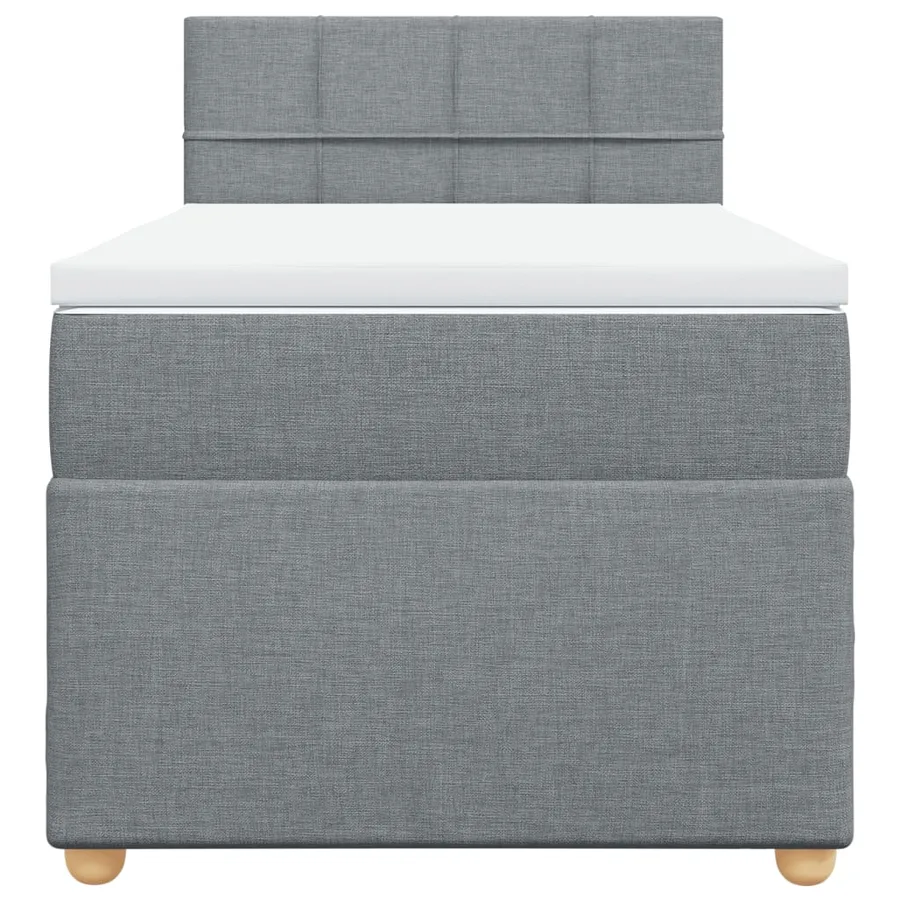 Sommier à lattes de lit et matelas Gris clair 90x190 cm Tissu - 6