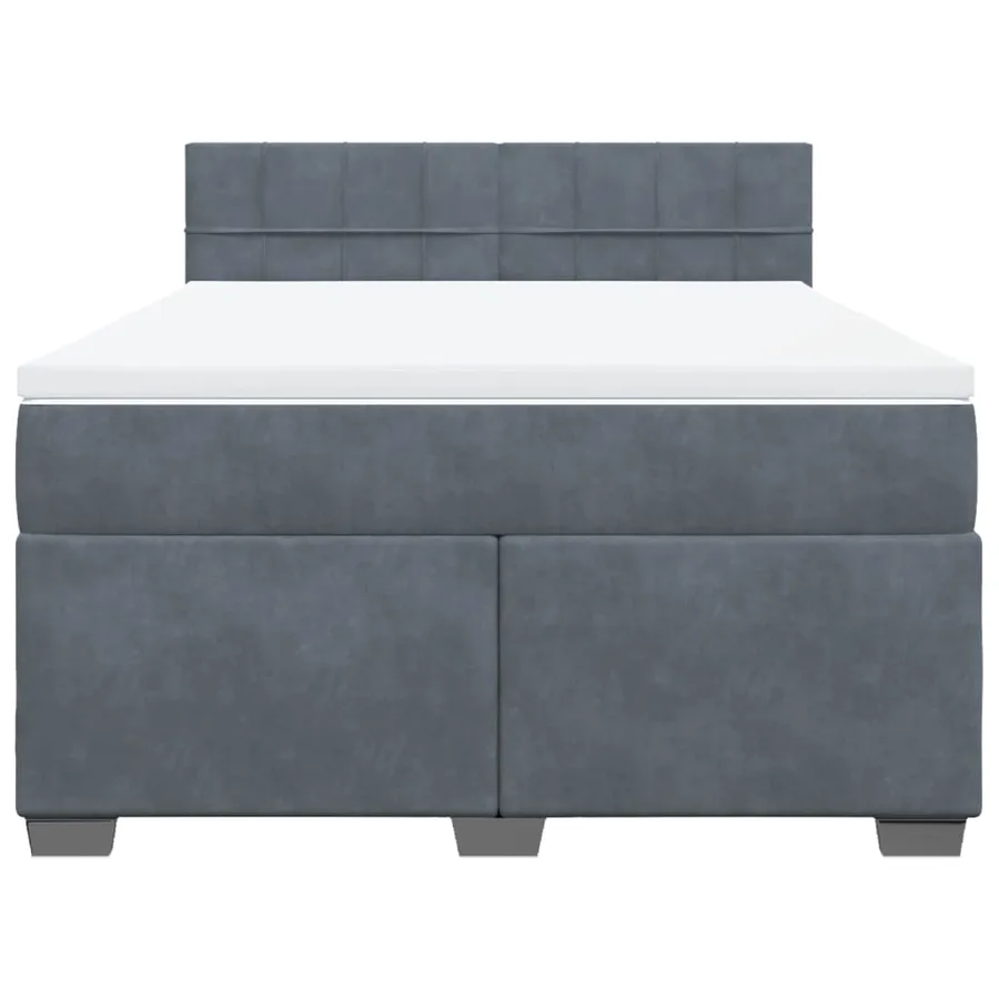 Sommier à lattes de lit et matelas Gris foncé 160x200cm Velours - 6