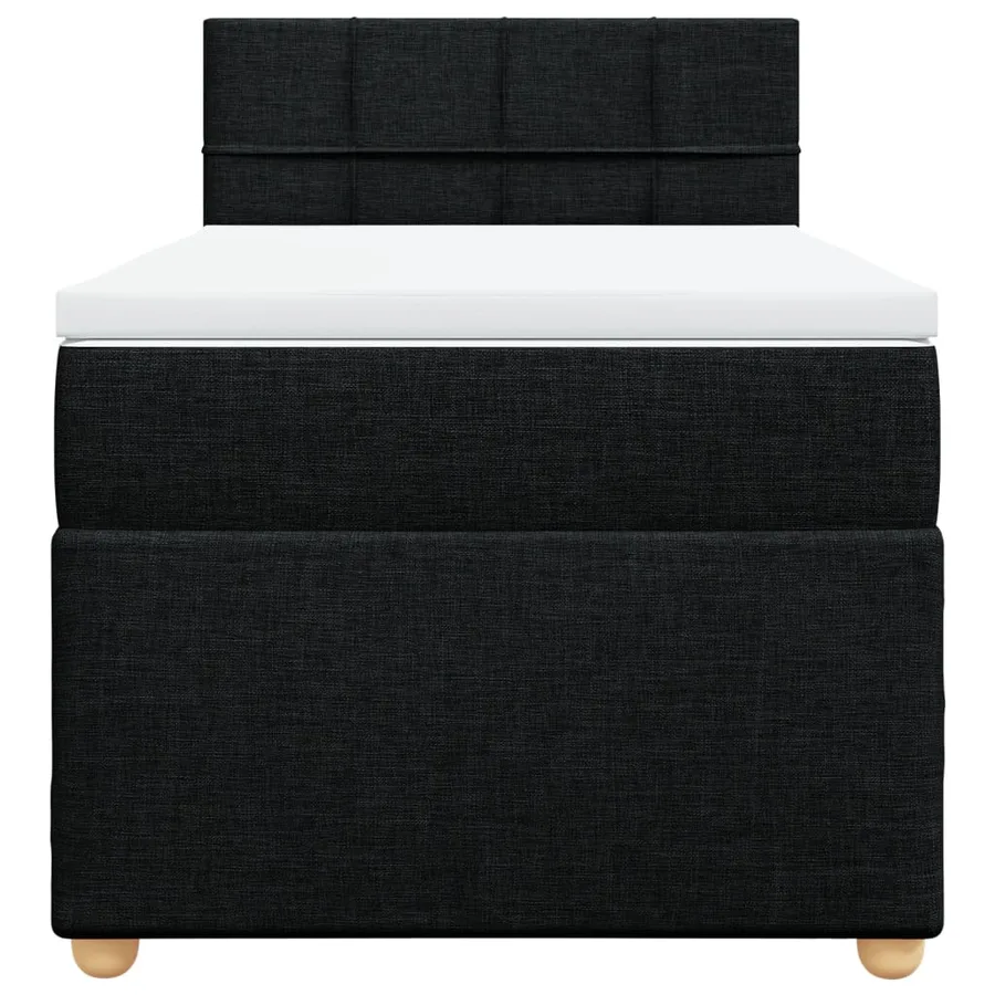Sommier à lattes de lit avec matelas Noir 90x190 cm Tissu - 4